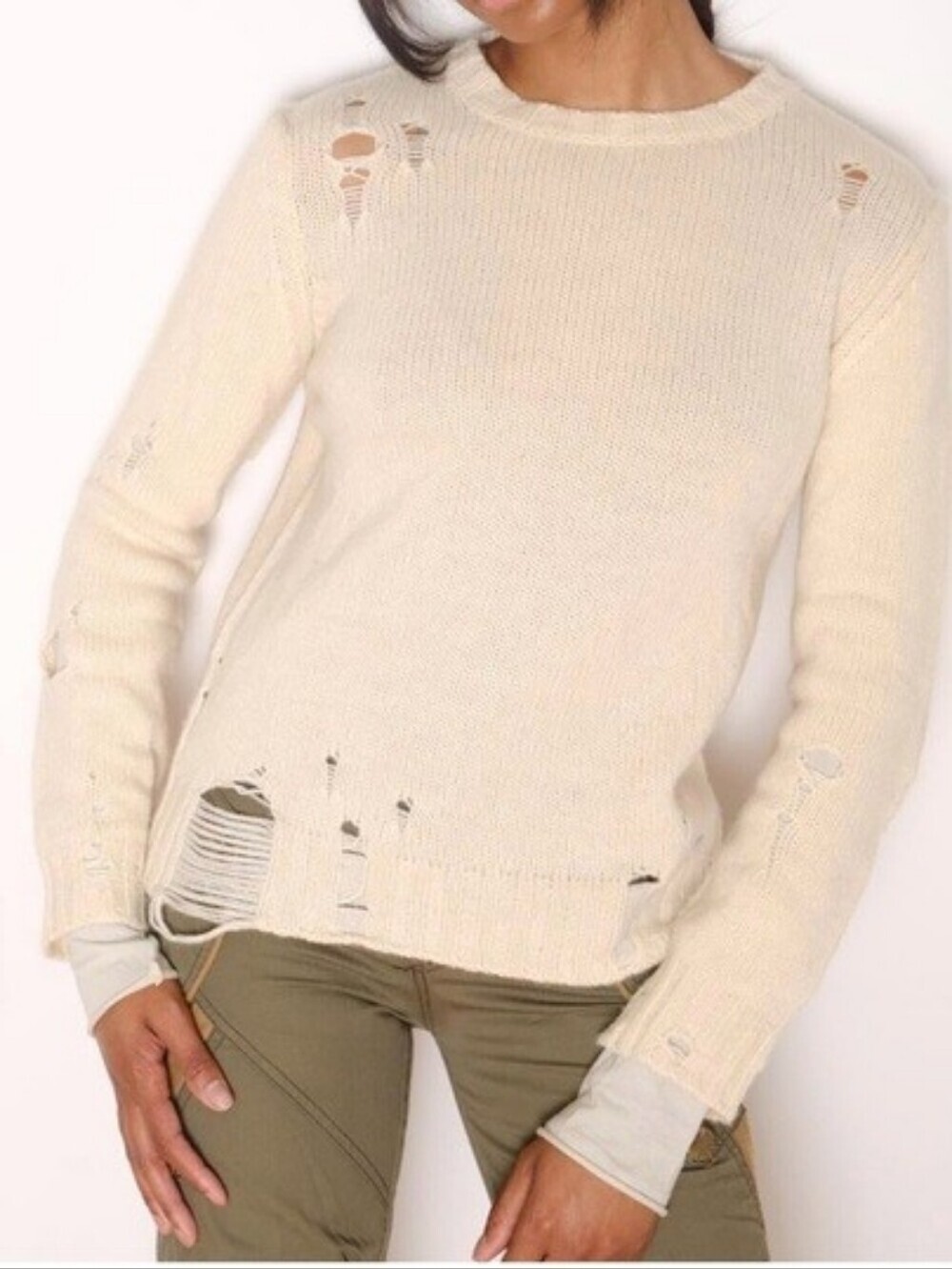 Diesel Homelesscore Distressed Alpaca knit crewneck Sweater